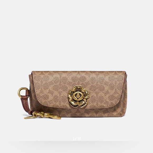 Coach Sunglass Case Bag Charm In Signature Canvas - Picture 1 of 9